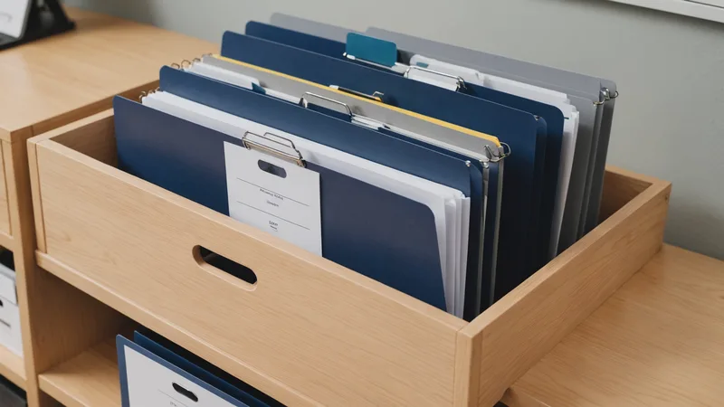 Organized UAS operation documentation folders on a clean work surface