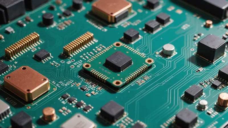 Close-up macro photography of DJI drone circuit board and electronics