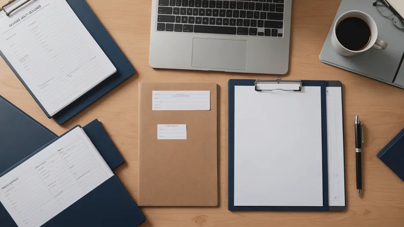 Aviation compliance documentation organized on a professional desk